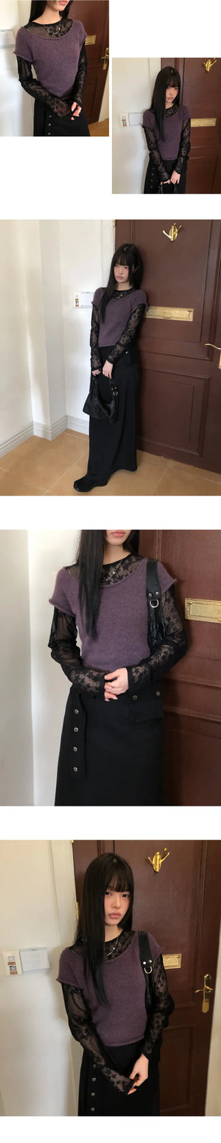 Dor Lip Neck Short Sleeve Knit