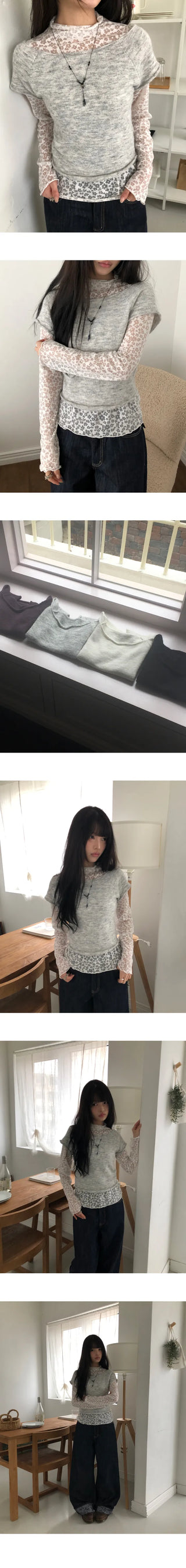 Dor Lip Neck Short Sleeve Knit
