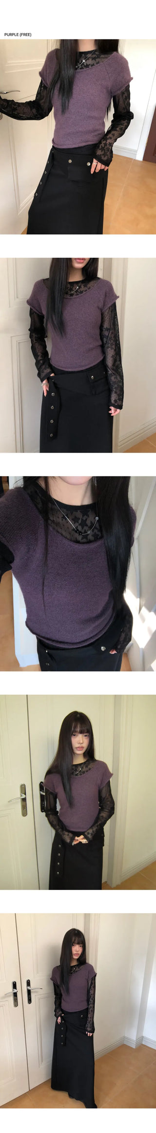 Dor Lip Neck Short Sleeve Knit