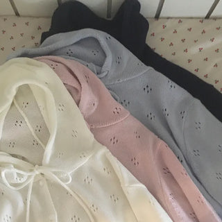 Marmel Punching Hooded Knit Cardigan