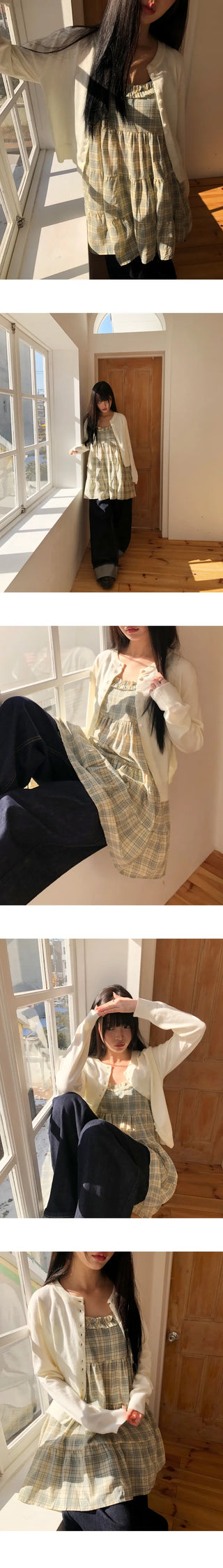 Rodun Button Detail Round Neck Knit Cardigan