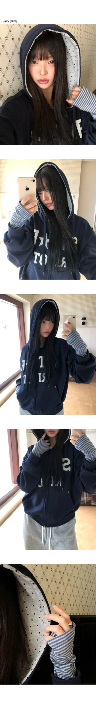 Hugo Star Two-Way Zip-Up Hoodie
