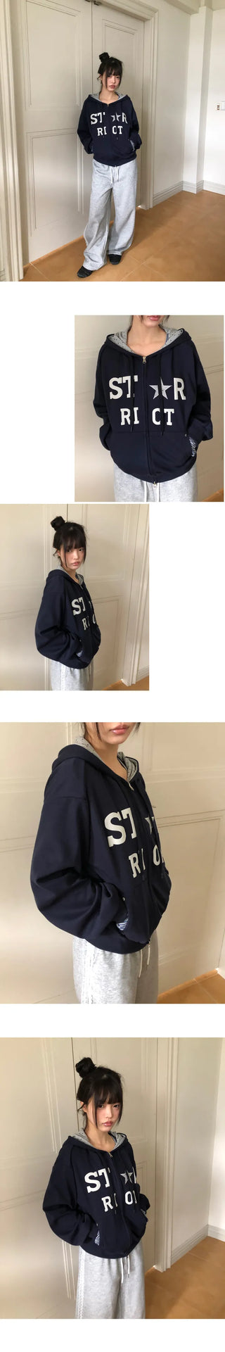 Hugo Star Two-Way Zip-Up Hoodie