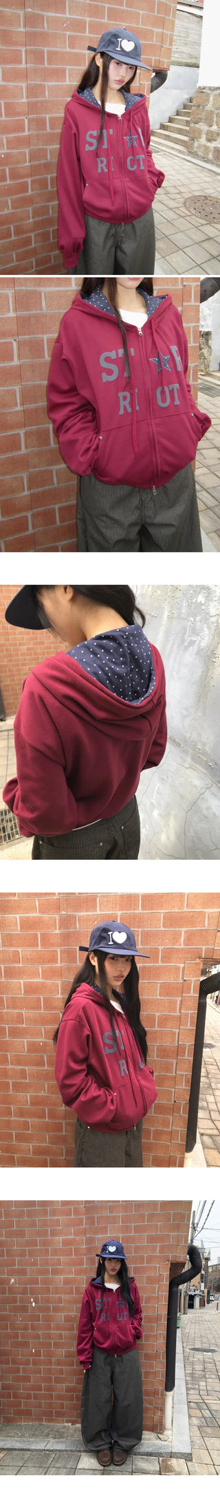 Hugo Star Two-Way Zip-Up Hoodie