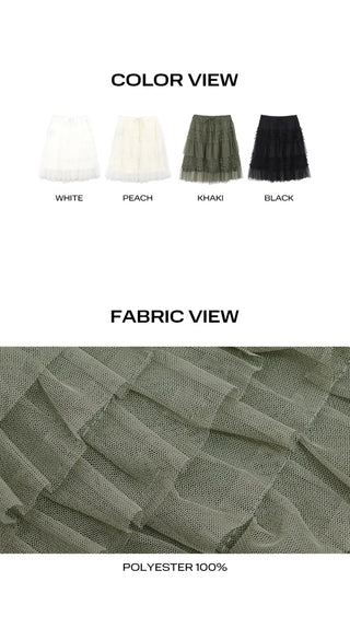 Lapue Frill Tiered Midi Skirt