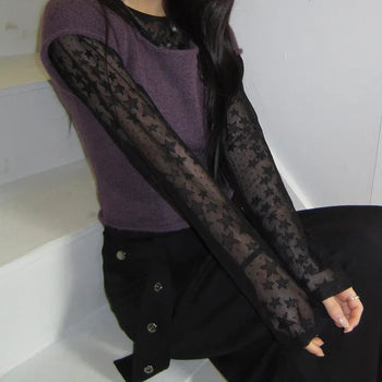 Roddick Star See-through Long Sleeve T-shirt