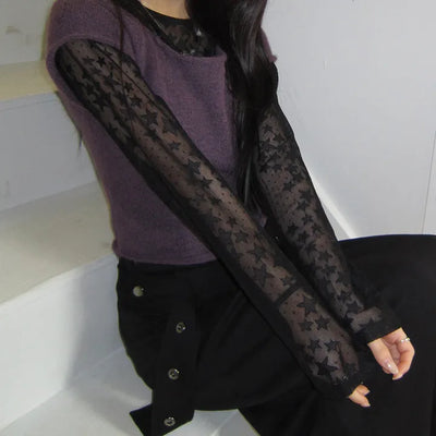 Roddick Star See-through Long Sleeve T-shirt