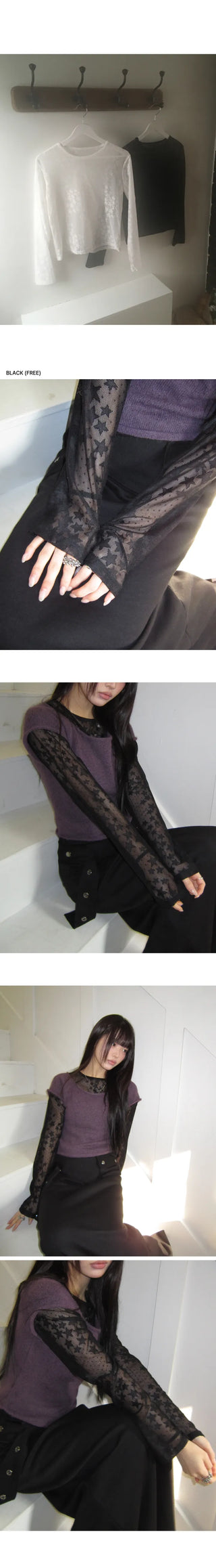 Roddick Star See-through Long Sleeve T-shirt