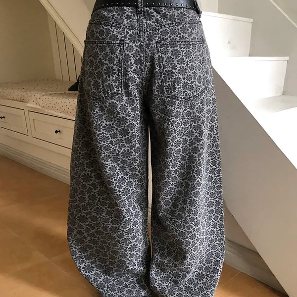 Drew Daisy Flower Wide Denim Pants