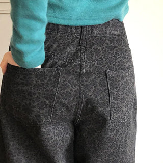 Drew Daisy Flower Wide Denim Pants