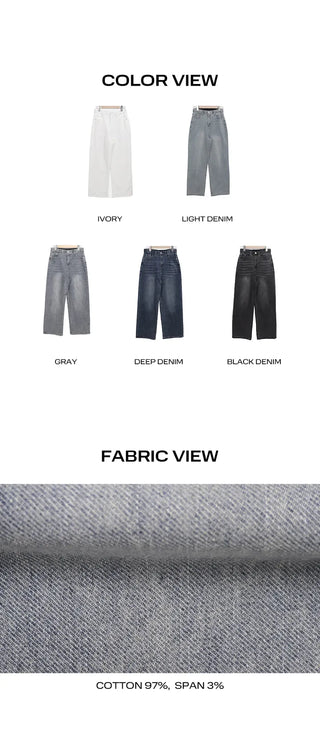 Noor Semi-Wide Denim Pants