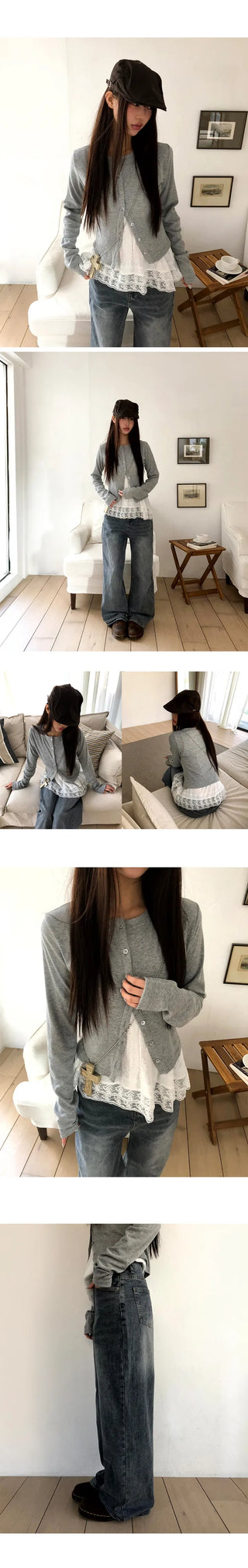 Noor Semi-Wide Denim Pants