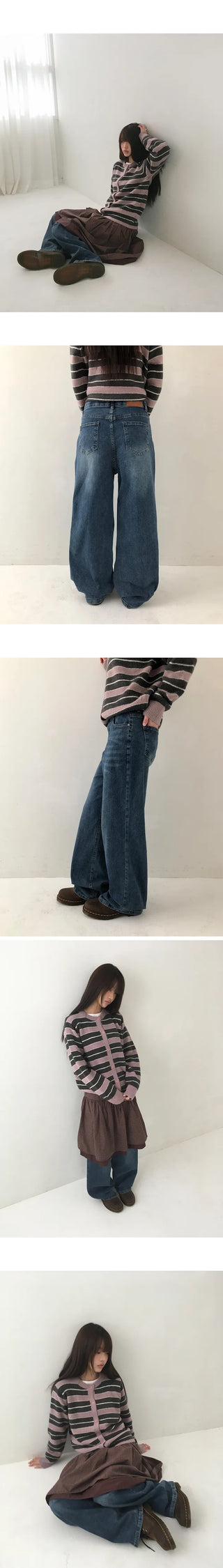 Noor Semi-Wide Denim Pants