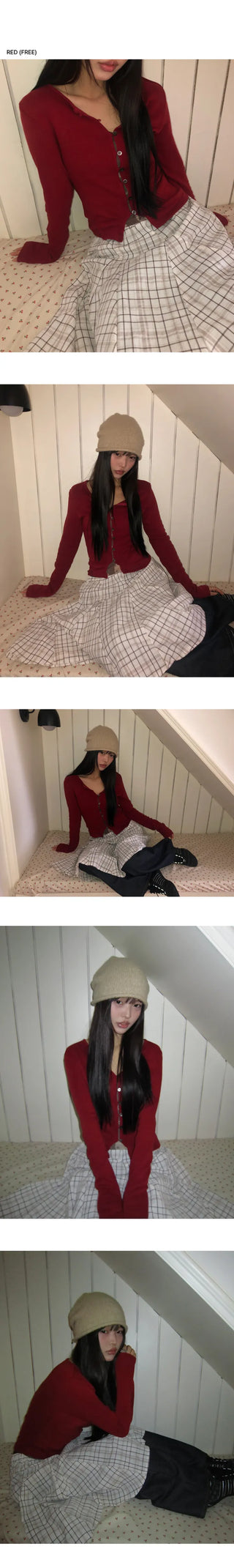 Bijou Vivid Button Wool Cardigan