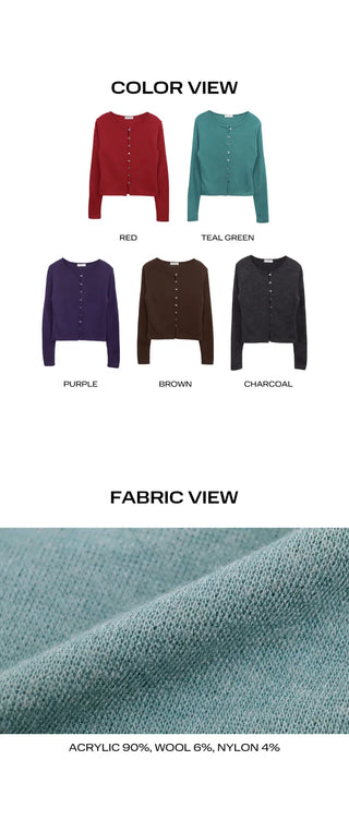 Bijou Vivid Button Wool Cardigan