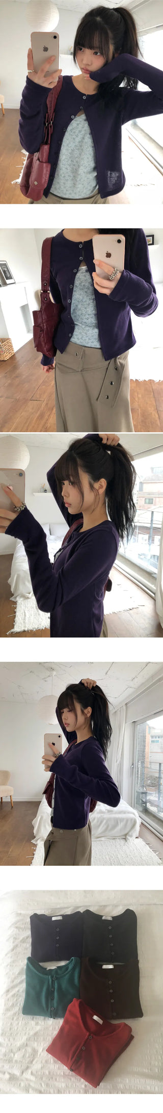 Bijou Vivid Button Wool Cardigan