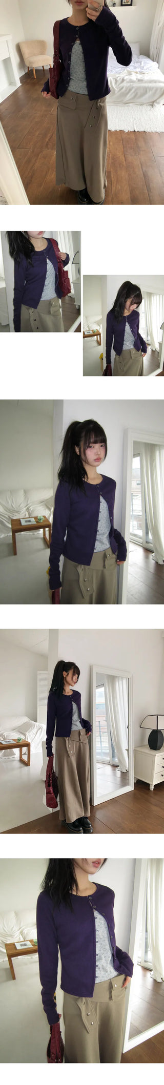 Bijou Vivid Button Wool Cardigan