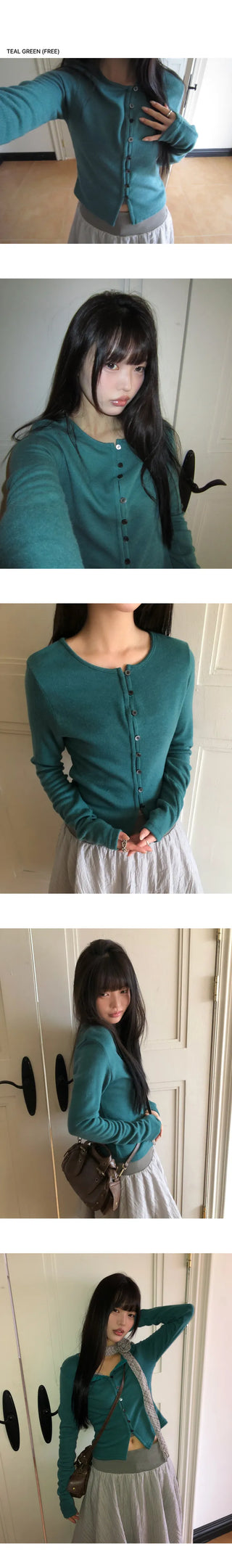 Bijou Vivid Button Wool Cardigan