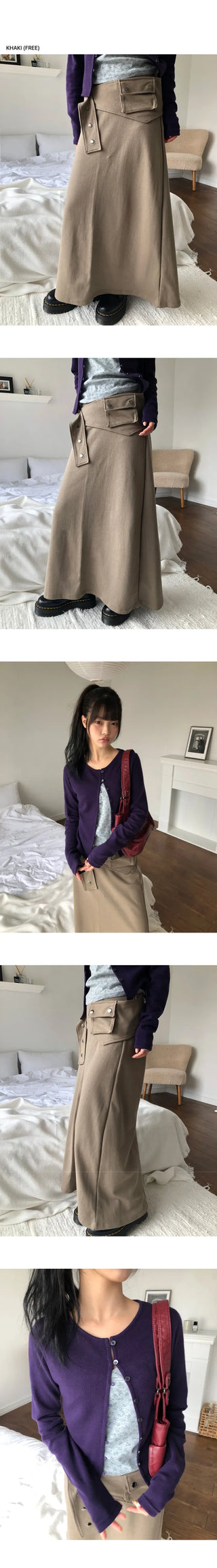 Robic Pocket Belt Elastic Long Skirt