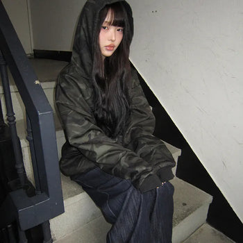Kaya Camo Reversible Zip-Up Hoodie