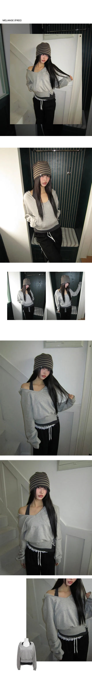 Doe Layered Halterneck Sweatshirt Set