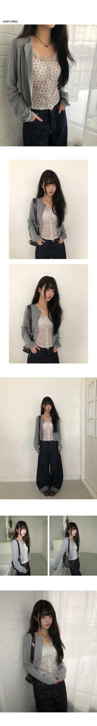 Hiyun Flower Frill Sleeveless Top
