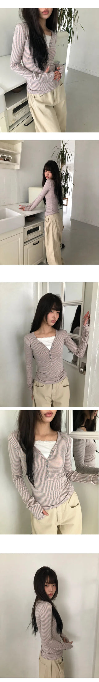 Ethan Stripe Warmer Long Sleeve T-shirt