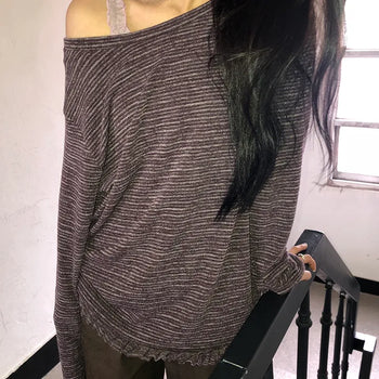 Herin Striped Frill Long Sleeve T-shirt