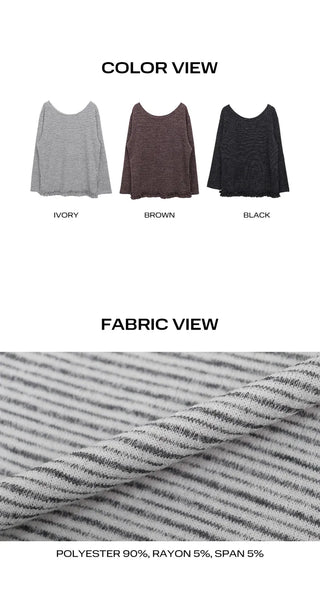 Herin Striped Frill Long Sleeve T-shirt