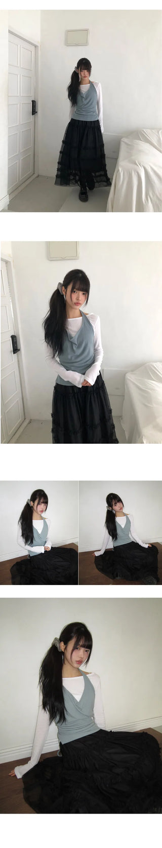 Lamu Tiered Long Skirt