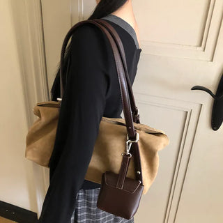 Velvet Suede Crossbody Shoulder Bag