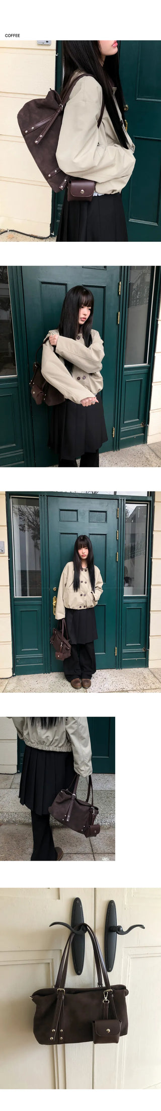 Velvet Suede Crossbody Shoulder Bag