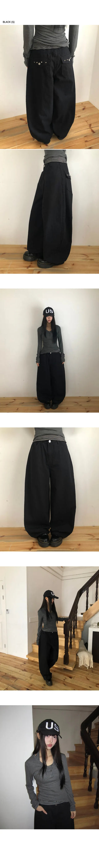 Cron Back Pocket Studded Cotton Pants