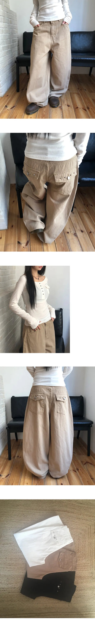 Cron Back Pocket Studded Cotton Pants