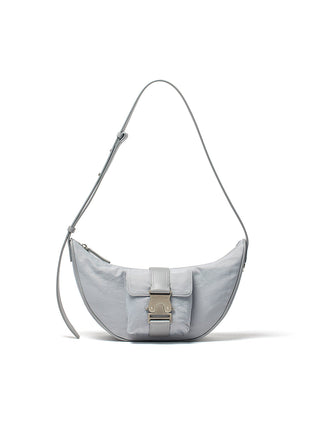 BUCKLE HOBO BAG IN LIGHT GREY