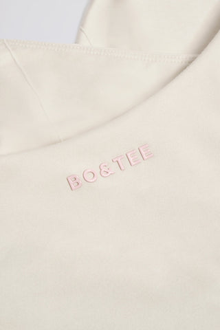 Halterneck Open-Back Tank Top in Ivory Marl