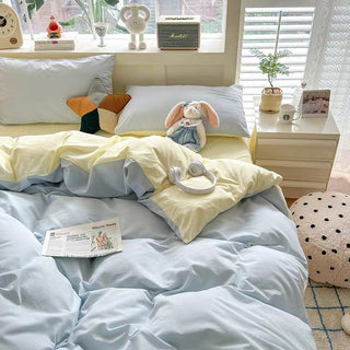 Light Blue Minimalist Bedding Set