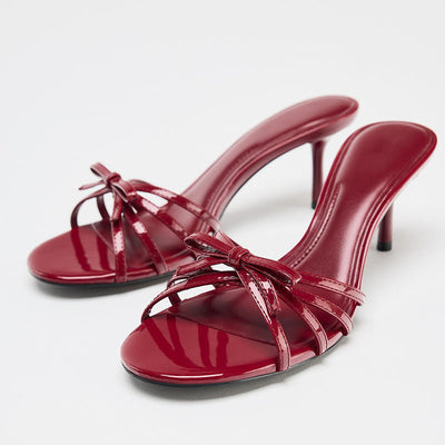 Bow Heel Patent Sandals