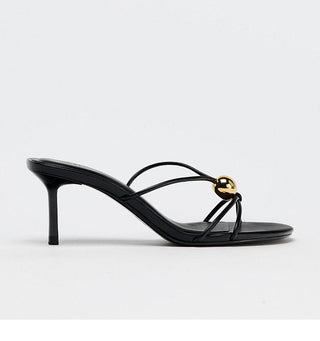 Metal Stiletto Heel Slippers