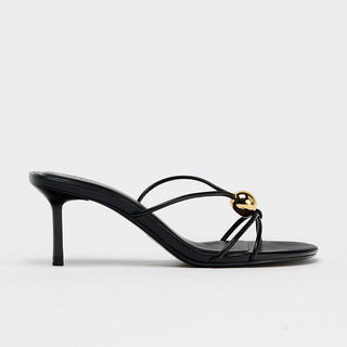 Metal Stiletto Heel Slippers