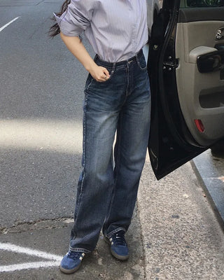 Premium Wash Straight Denim Pants