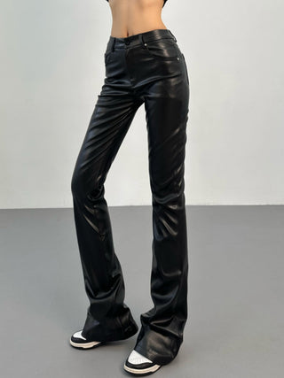 low waist leather