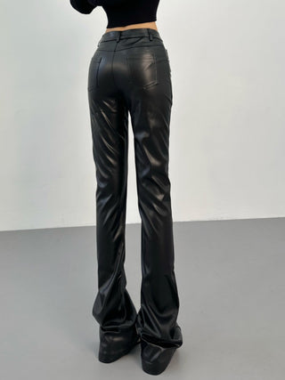 low waist leather