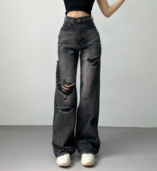 ripped wide jeans