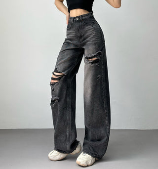 ripped wide jeans