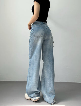 ripped wide jeans