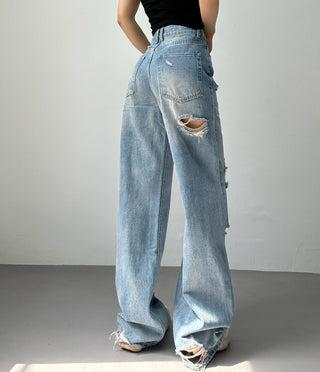 ripped wide jeans