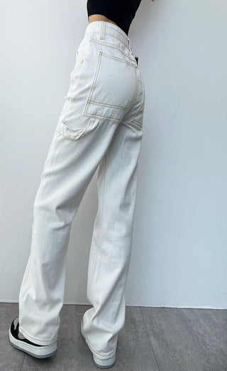 white straight jeans