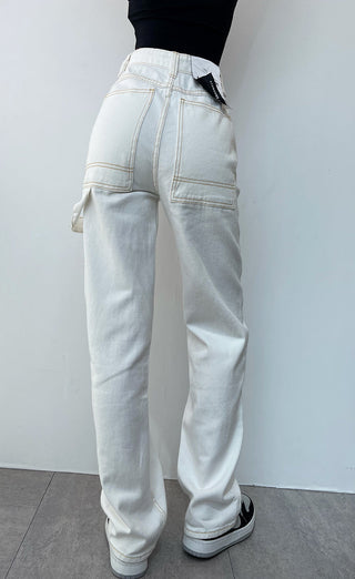 white straight jeans