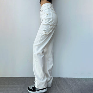 white straight jeans